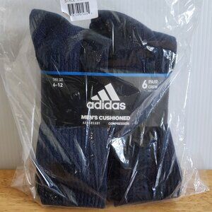 NWT Adidas, 6-pair Men's Crew Socks